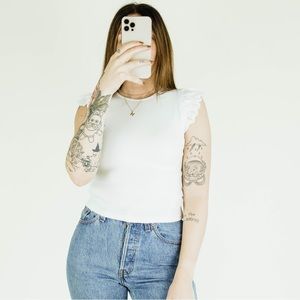 zara crochet sleeve tank